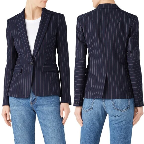 NEW Rag & Bone Navy Stripe Lexington Blazer Size 6 Pinstriped Quiet Luxury $550 - Picture 6 of 16